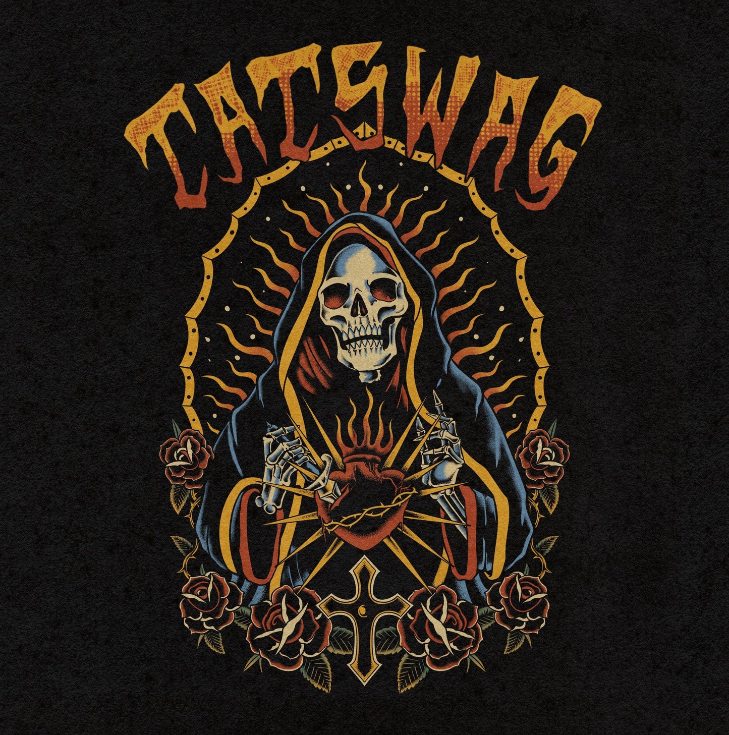 TATSWAG HOODIES  Black Heart w/Dagger - TatSwag Art Collective  tattoo t-shirts  tattoo clothing